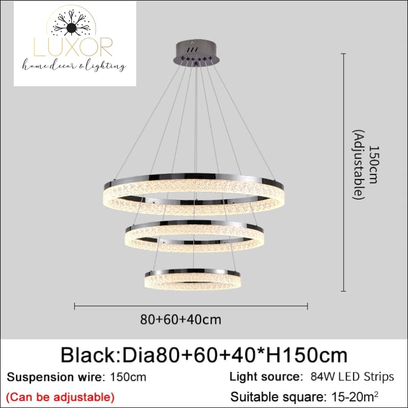 Monalini Modern Chandelier - Black (3 Lights) / Dimmable warm light - chandelier