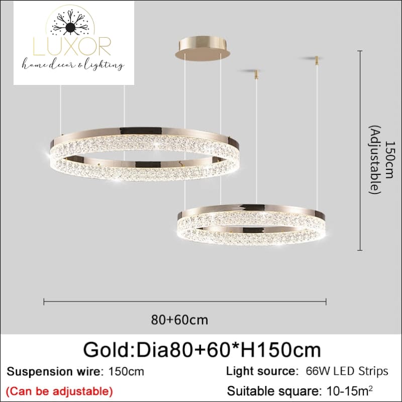 Monalini Modern Chandelier - Gold (2 Individual Lights) / Dimmable warm light - chandelier