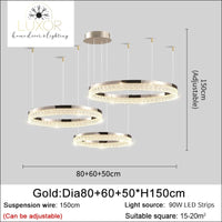 Monalini Modern Chandelier - Gold (3 Individual Lights) / Dimmable warm light - chandelier