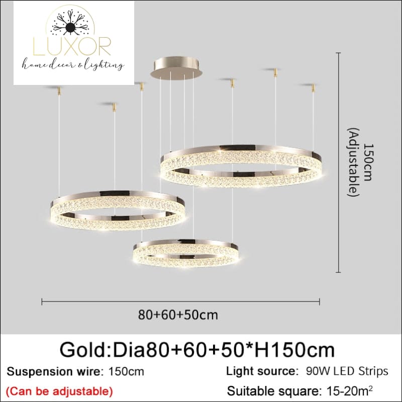 Monalini Modern Chandelier - Gold (3 Individual Lights) / Dimmable warm light - chandelier