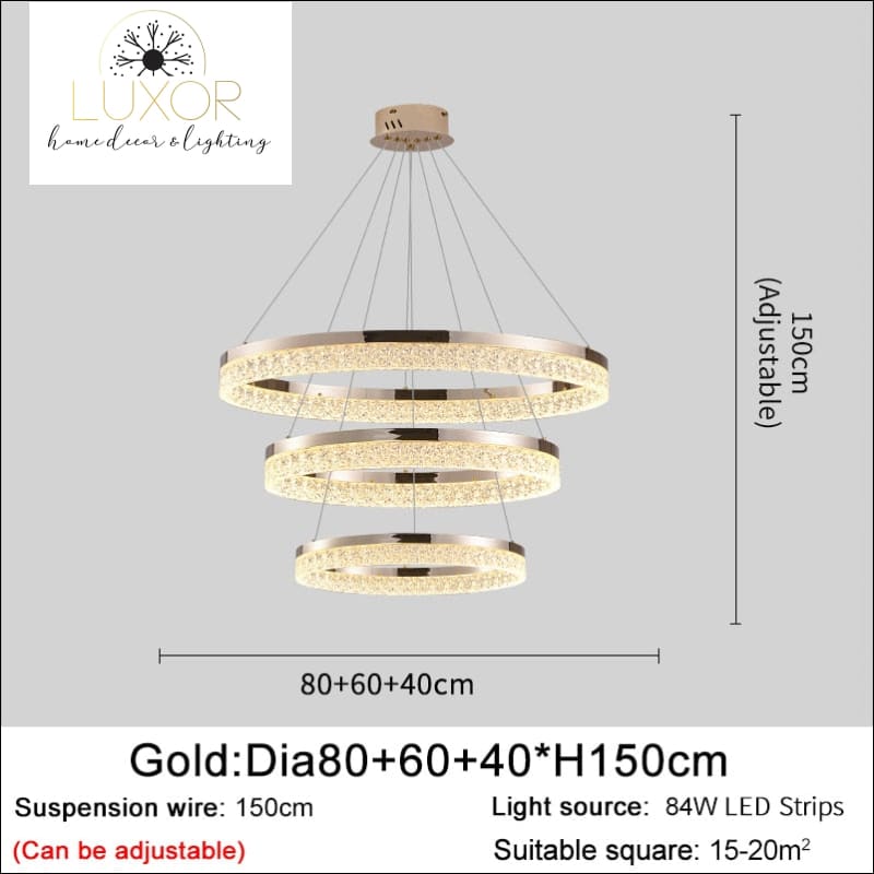 Monalini Modern Chandelier - Gold (3 Lights) / Dimmable warm light - chandelier