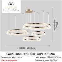 Monalini Modern Chandelier - Gold (4 Individual Lights) / Dimmable warm light - chandelier