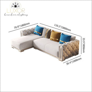 Montage Loveseat with Chaise & Tufted Armrest