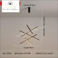 Multini Minimalists Modern Light - 5 Lights - L80cm / Warm White - chandeliers