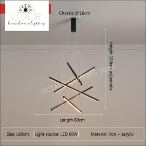 Multini Minimalists Modern Light - 5 Lights - L80cm / Warm White - chandeliers