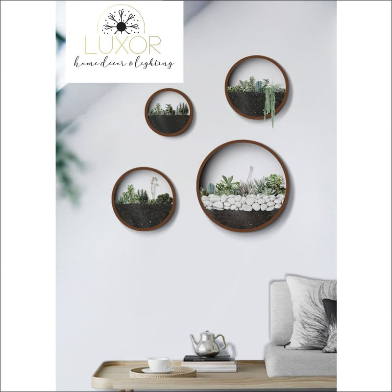 wall decor Nordic Round Plant Glass Wall Vase - Luxor Home Decor & Lighting