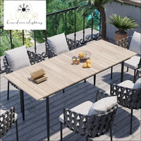 Norvac 7 Pieces Modern Aluminum Outdoor Dining Set - Outdoor Seating