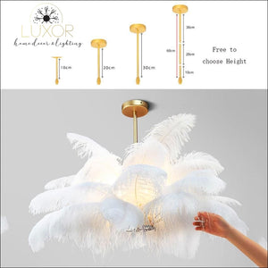 chandelier Ostrich Feather Chandelier - Luxor Home Decor & Lighting