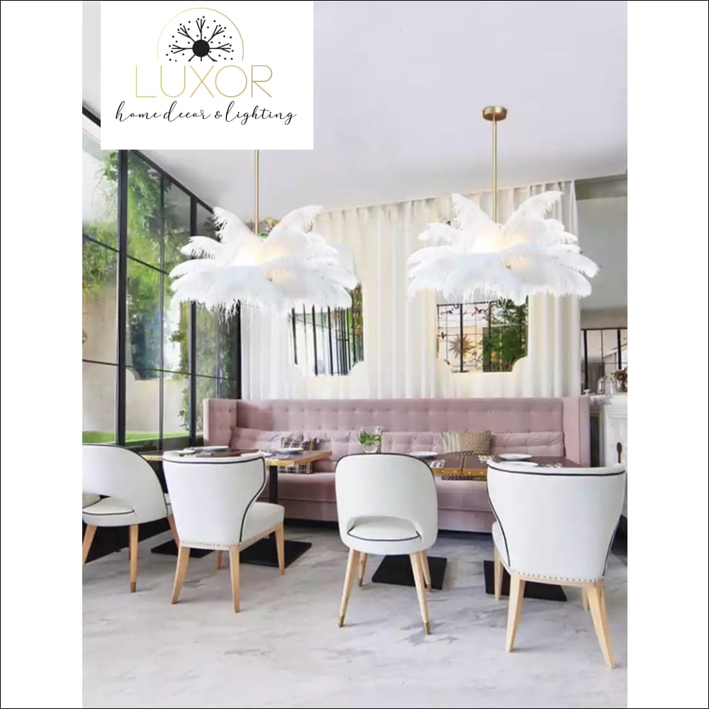 chandelier Ostrich Feather Chandelier - Luxor Home Decor & Lighting