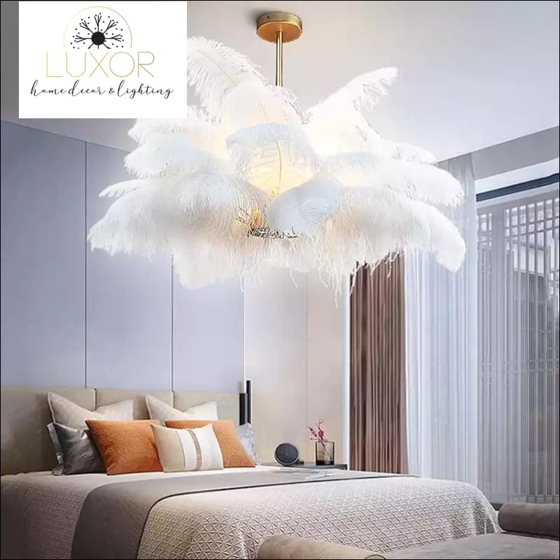 chandelier Ostrich Feather Chandelier - Luxor Home Decor & Lighting