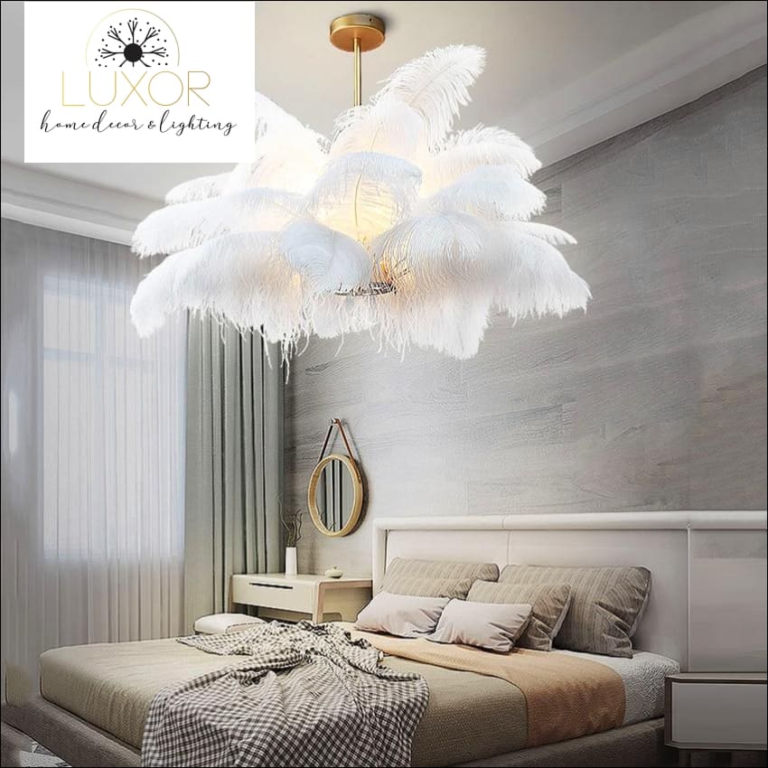 chandelier Ostrich Feather Chandelier - Luxor Home Decor & Lighting