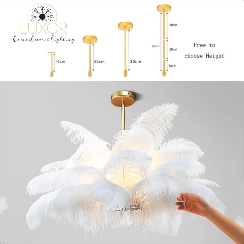 chandelier Ostrich Feather Chandelier - Luxor Home Decor & Lighting
