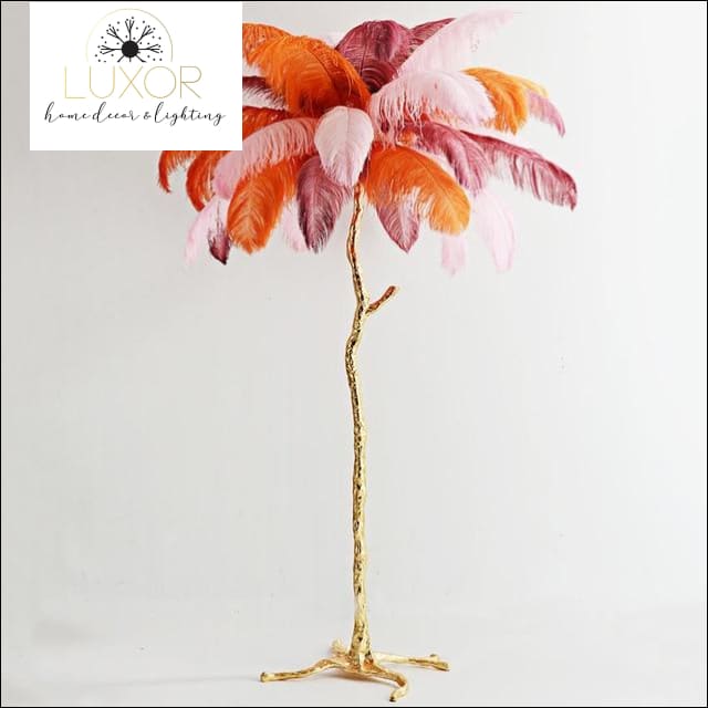 decorative objects Ostrich Feather Palm Tree Floor Lamp - Luxor Home Decor & Lighting