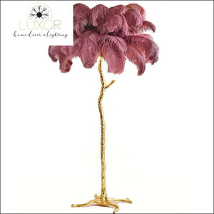 decorative objects Ostrich Feather Palm Tree Floor Lamp - Luxor Home Decor & Lighting