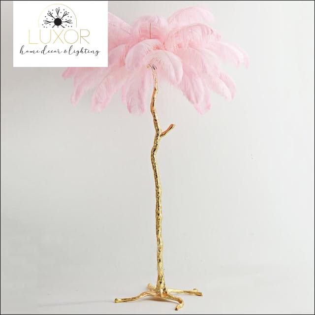 decorative objects Ostrich Feather Palm Tree Floor Lamp - Luxor Home Decor & Lighting