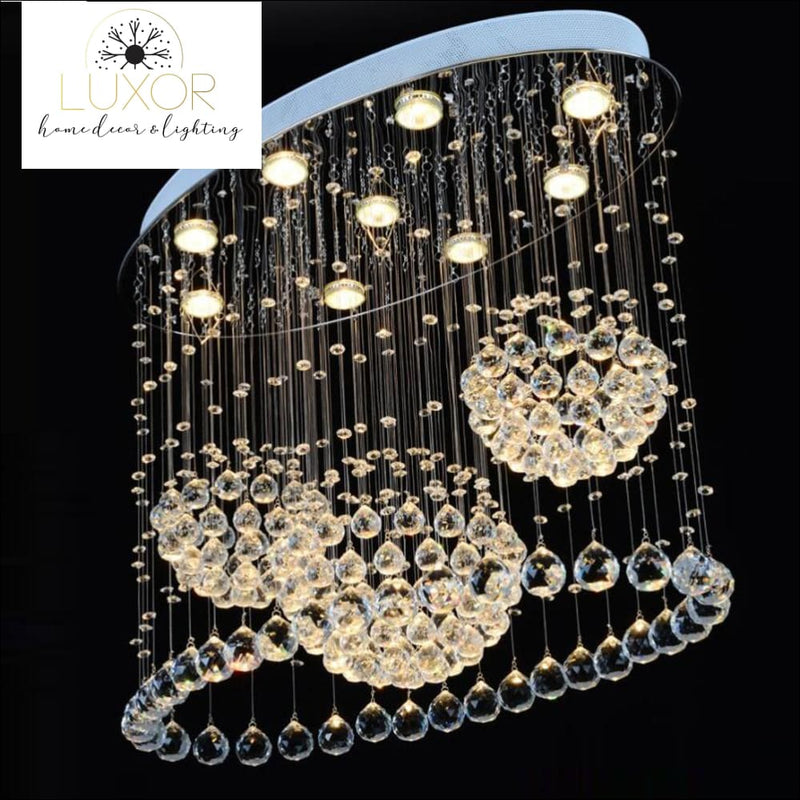 chandelier Ovalini Crystal Raindrop Chandelier - Luxor Home Decor & Lighting