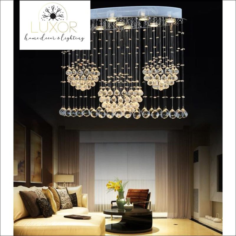 chandelier Ovalini Crystal Raindrop Chandelier - Luxor Home Decor & Lighting