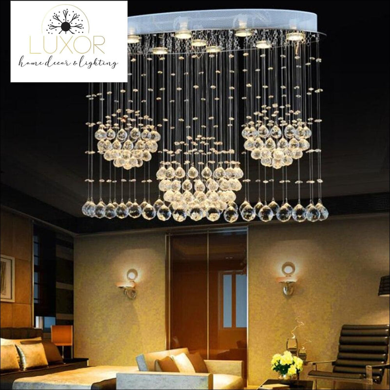 chandelier Ovalini Crystal Raindrop Chandelier - Luxor Home Decor & Lighting