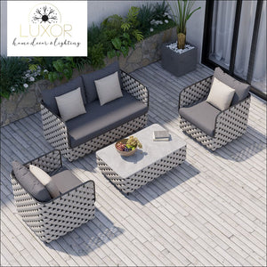 Palm Oasis Lux Patio Set - Light Gray - Outdoor Seating