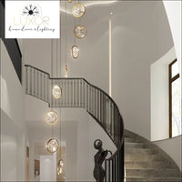 Perilly Gold Staircase Chandelier - chandeliers