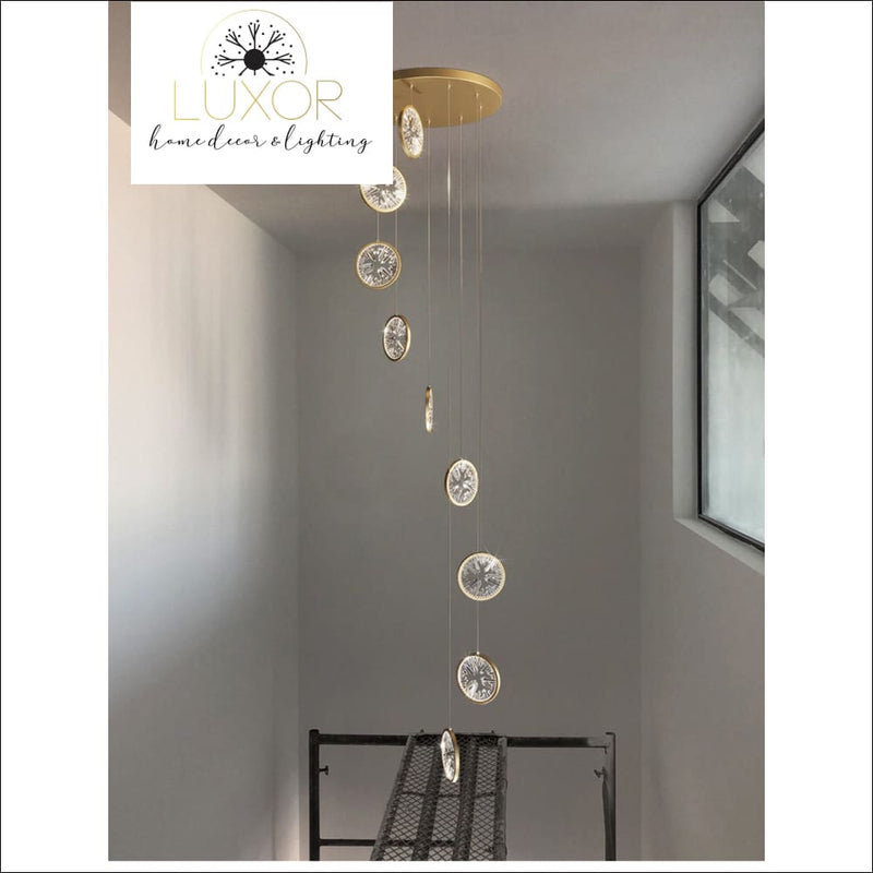 Perilly Gold Staircase Chandelier - chandeliers