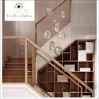 Perilly Gold Staircase Chandelier - chandeliers