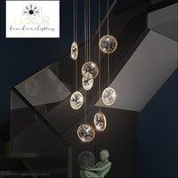 Perilly Gold Staircase Chandelier - chandeliers