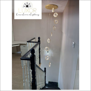 Perilly Gold Staircase Chandelier - chandeliers