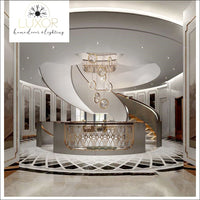 Perilly Gold Staircase Chandelier - chandeliers