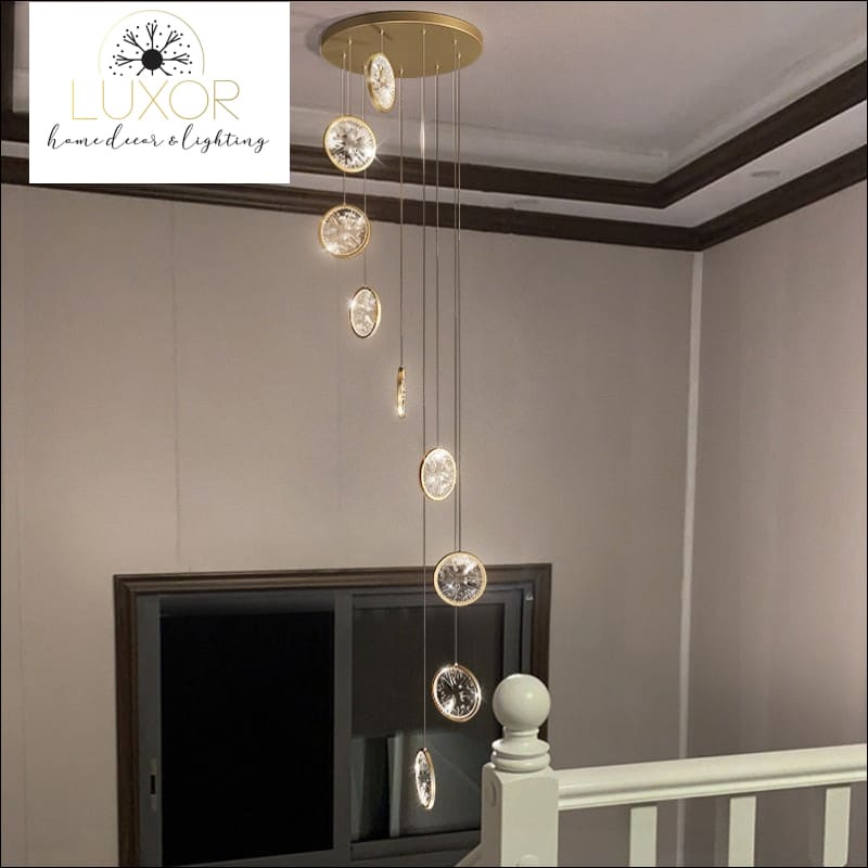Perilly Gold Staircase Chandelier - chandeliers