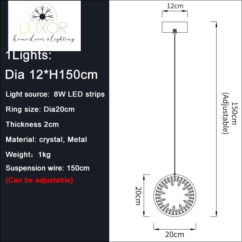 Perilly Gold Staircase Chandelier - Dia12cm 1 light / Gold Chandelier / Dimmable warm light - chandeliers