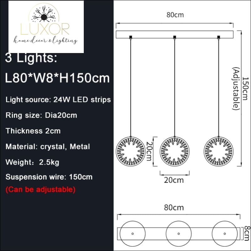 Perilly Gold Staircase Chandelier - L80cm 3 lights / Gold Chandelier / Dimmable warm light - chandeliers