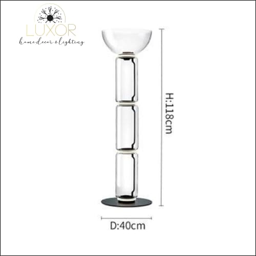 Petunia Dome Collection - Floor Lamp - Dia40cm x H118cm / Smokey Glass - lighting