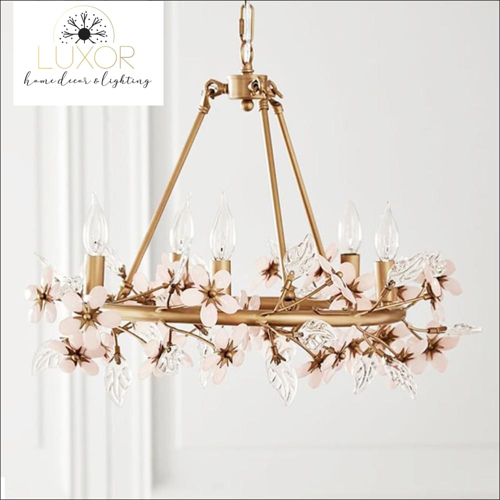 chandeliers Pink French Flower Chandelier - Luxor Home Decor & Lighting