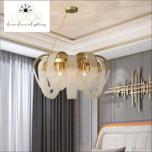 chandeliers Pleny Lux Mesh Crystal Chandelier - Luxor Home Decor & Lighting