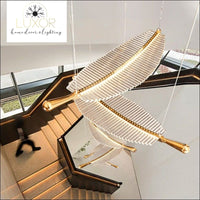 Pokinis Feather Modern Spiral Chandelier - chandeliers