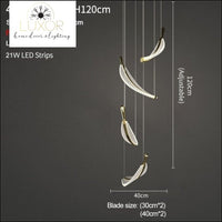 Pokinis Feather Modern Spiral Chandelier - Dia40cm 4 lights / Dimmable warm light - chandeliers