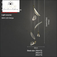 Pokinis Feather Modern Spiral Chandelier - Dia60cm 6 lights / Dimmable warm light - chandeliers
