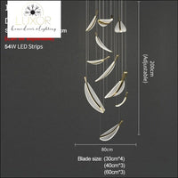 Pokinis Feather Modern Spiral Chandelier - Dia80cm 10 lights / Dimmable warm light - chandeliers
