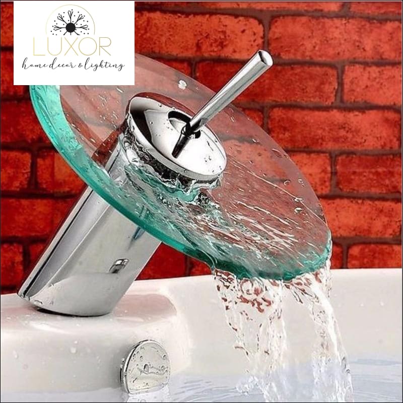 faucets Polished Chrome Waterfall Spout Bathroom Basin Faucet - Luxor Home Decor & Lighting