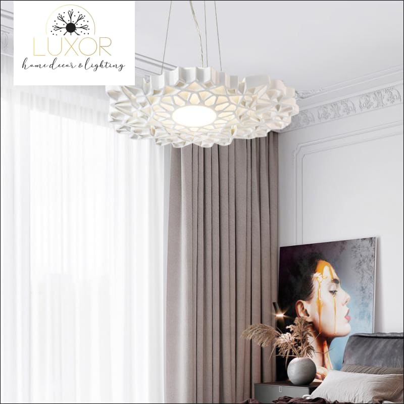 chandeliers Post-Modern White Resin Honeycomb Pendant - Luxor Home Decor & Lighting