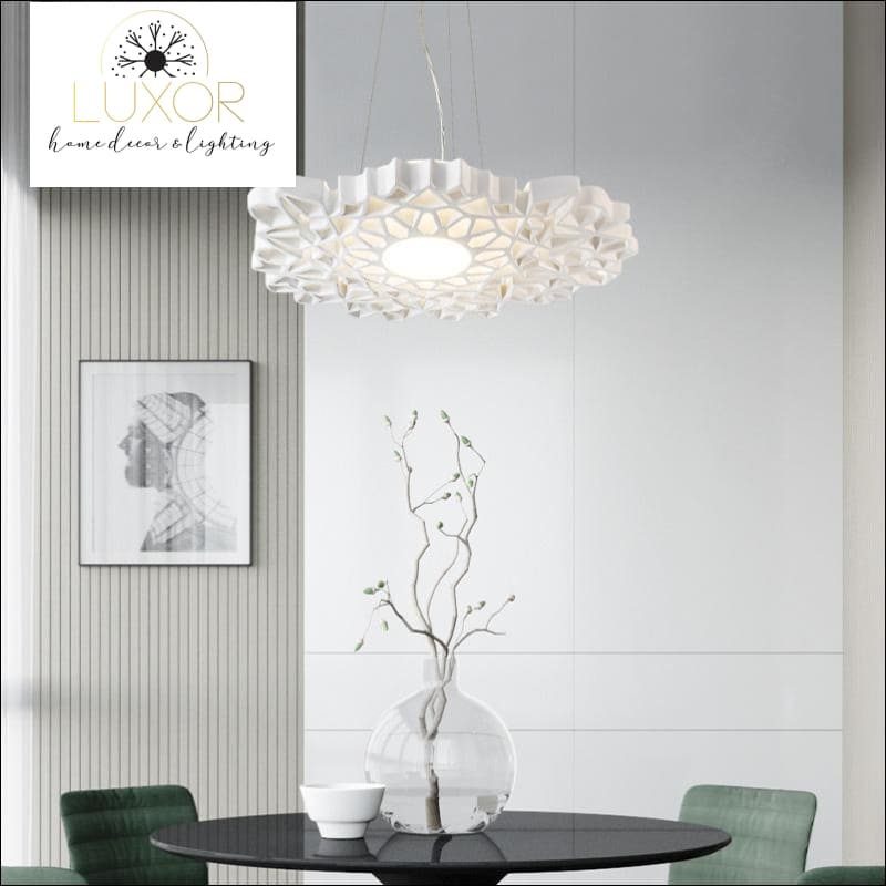 chandeliers Post-Modern White Resin Honeycomb Pendant - Luxor Home Decor & Lighting