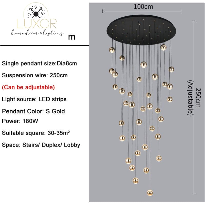 Prougy Modern Chandelier - 36 lights(gold) / Cool White 5000k - chandelier