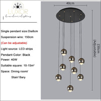 Prougy Modern Chandelier - 8 lights(black) / Cool White 5000k - chandelier
