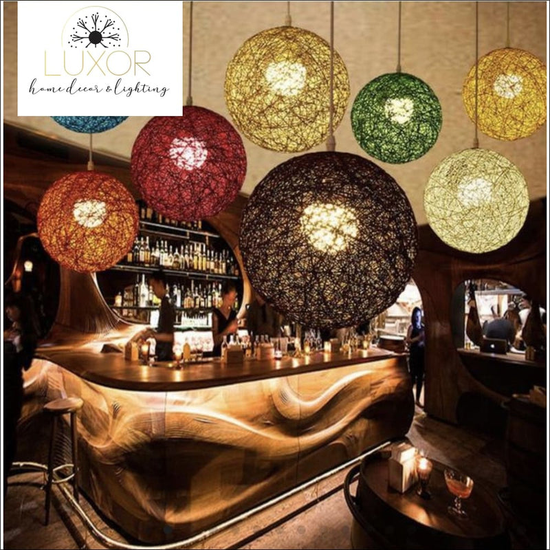 Pendant Lighting Rainbow Vintage Wicker Pendant Light - Luxor Home Decor & Lighting