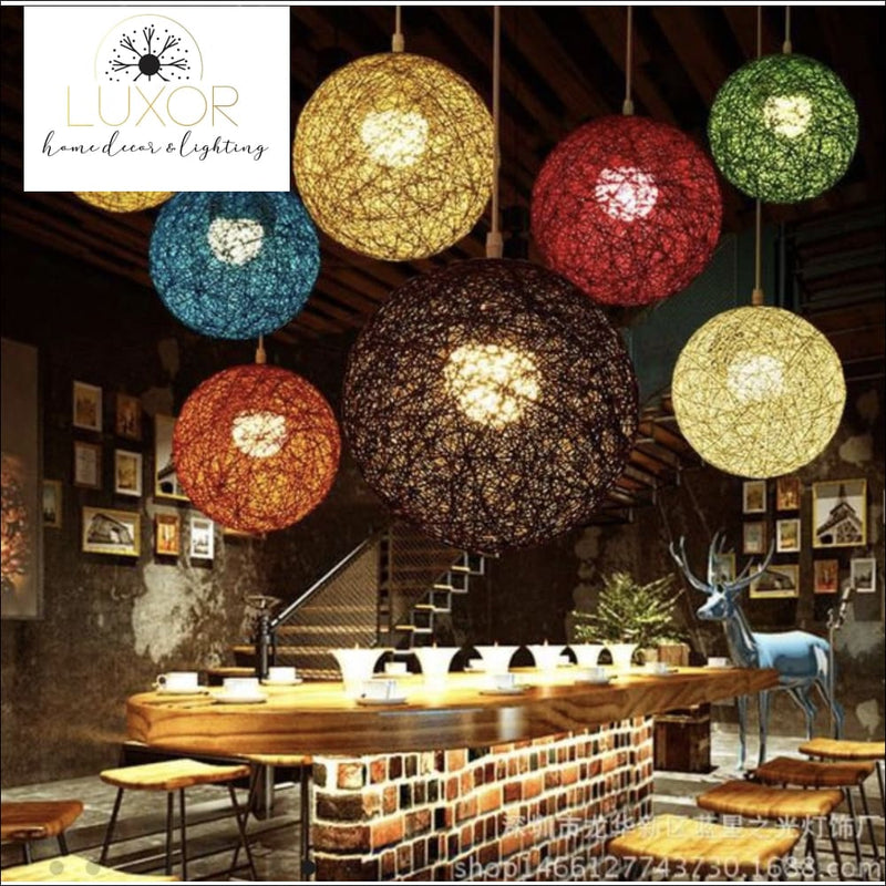 Pendant Lighting Rainbow Vintage Wicker Pendant Light - Luxor Home Decor & Lighting