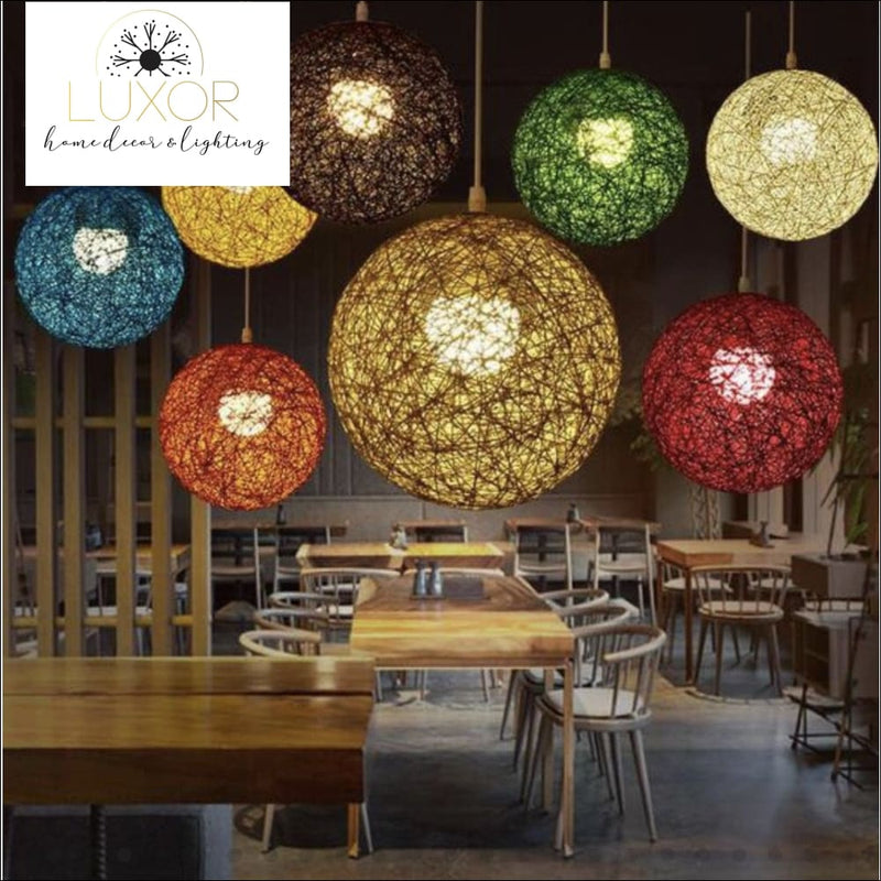 Pendant Lighting Rainbow Vintage Wicker Pendant Light - Luxor Home Decor & Lighting