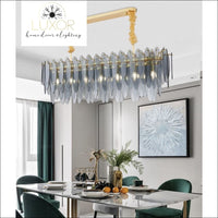 chandeliers Ravelle "Linear" Crystal Chandelier - Luxor Home Decor & Lighting