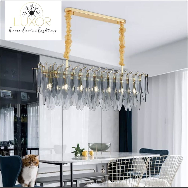 chandeliers Ravelle "Linear" Crystal Chandelier - Luxor Home Decor & Lighting