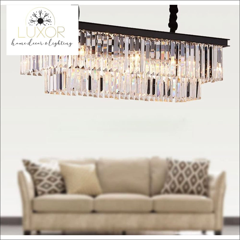 Rectangular Rose Crystal Chandelier - Chandelier